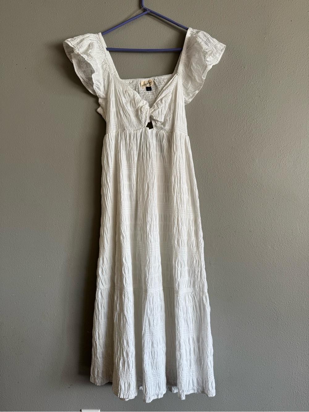 Universal Thread White Maxi Dress with Flutter Sleeves